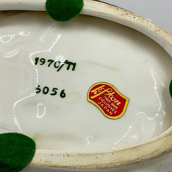 Vtg. Japanese Lepton Numbered Christmas Holley Leaves & Red Berries Candy Dish - Picture 4 of 5